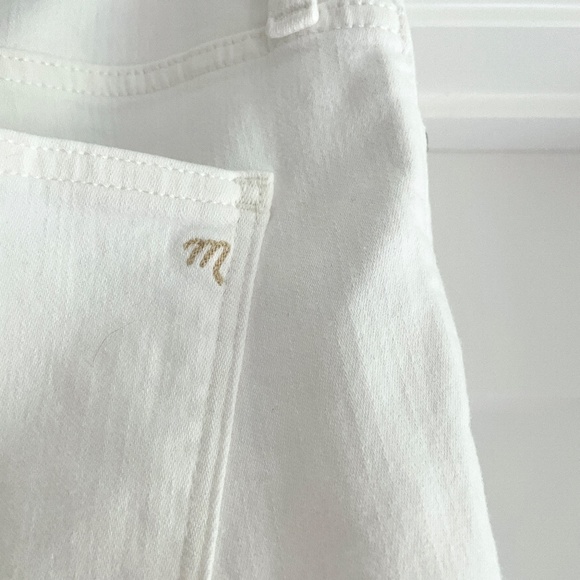 ❤️ NWT Madewell 9" Mid-Rise Skinny Crop Jeans in Pure White - Size 32 - Picture 7 of 11